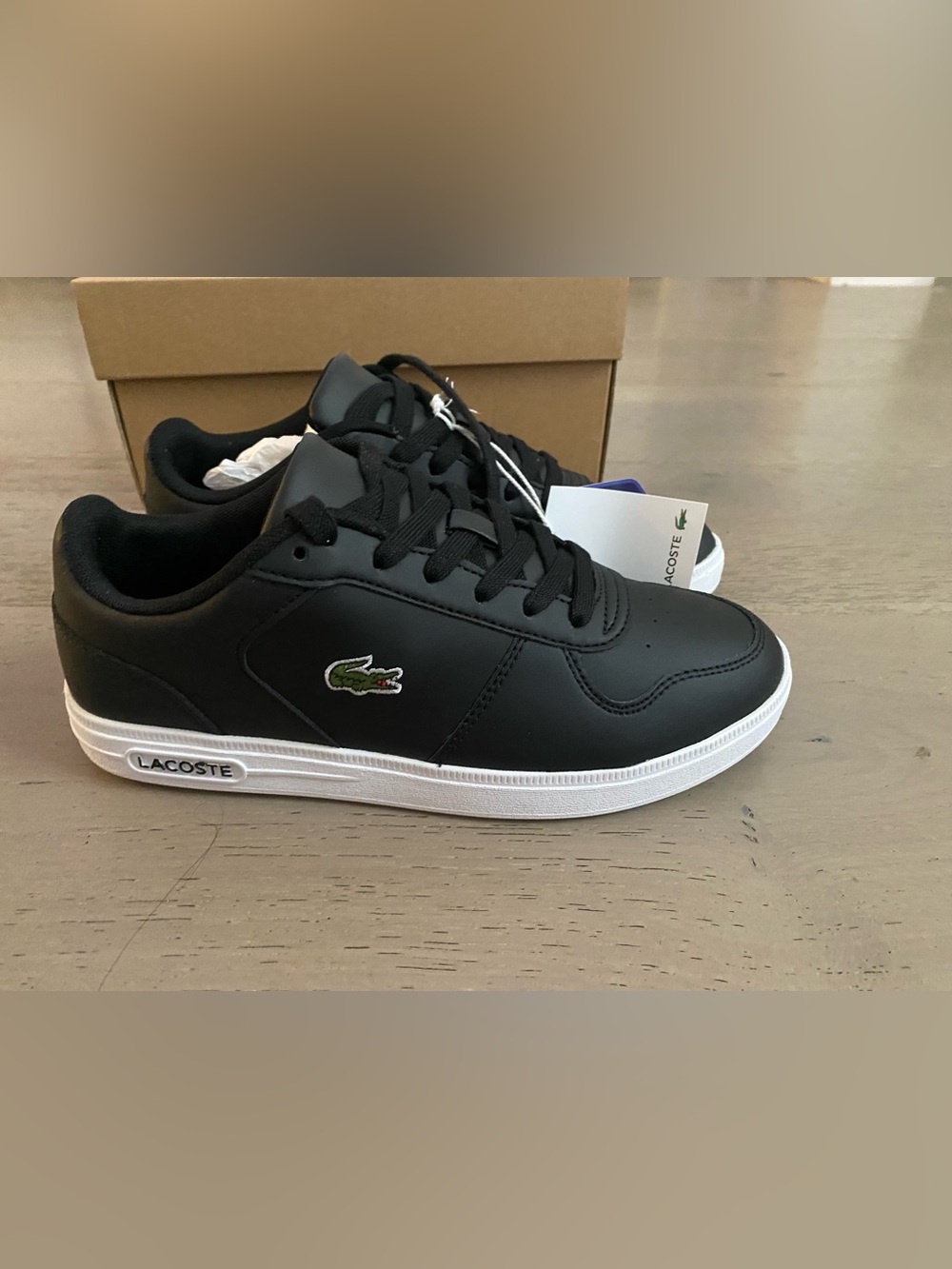 Lacoste Black Sneakers with White Sole